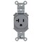 Hubbell Wiring Device-Kellems Straight Blade Receptacle, 5-20R, 20 A, 125V AC, 2 Pole, 3 Wire, Grounded SNAP5361GY - alternate 4